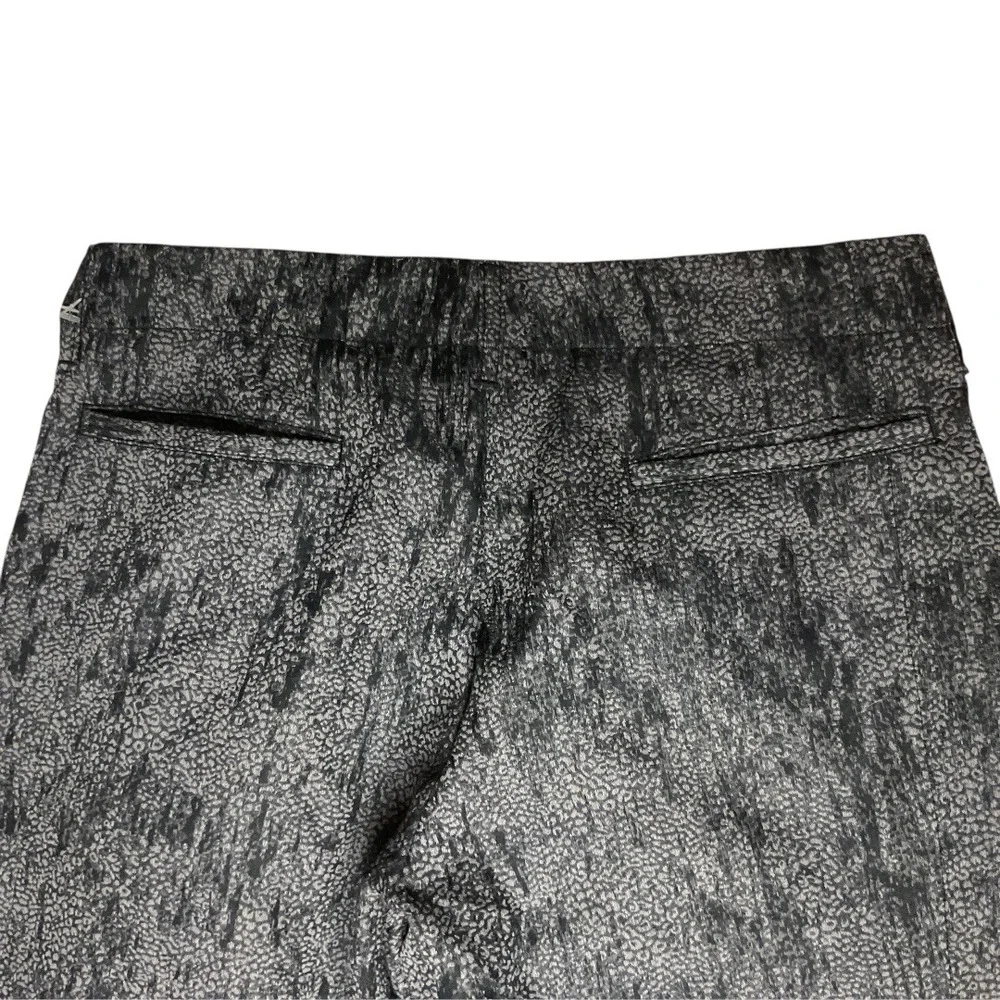 Emporio Armani Main Line Metallic Jacquard Pants S/M Silver Black NWT $495‎